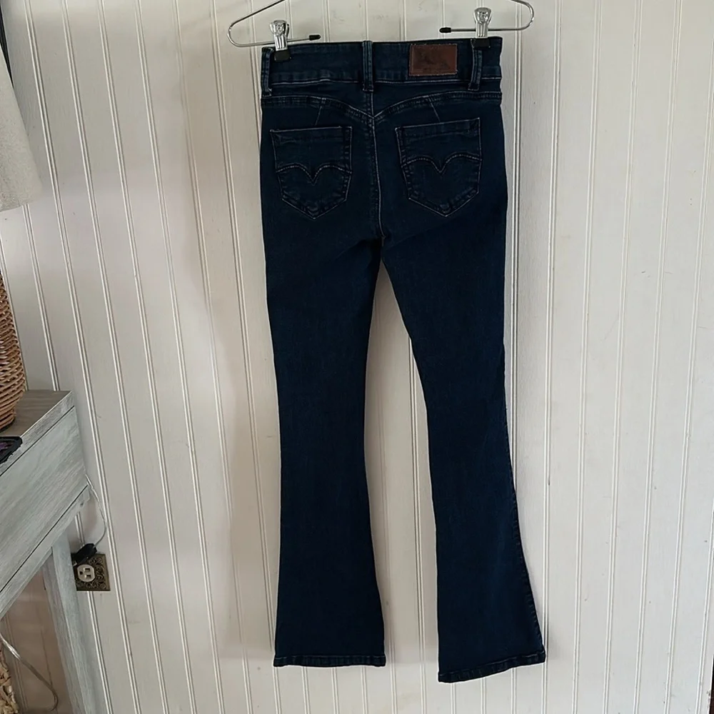 Funky Soul High-Rise Double-Button Flare Jeans Size: 1 Junior